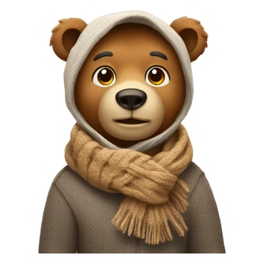 Bear wearing scarf sticker