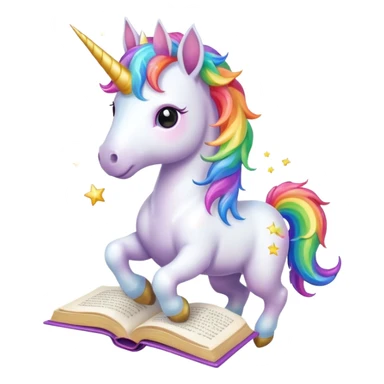 Unicorns read book
A full body of little majestic unicorn with rainbow mane holding an open book with magic sparks.












 sticker