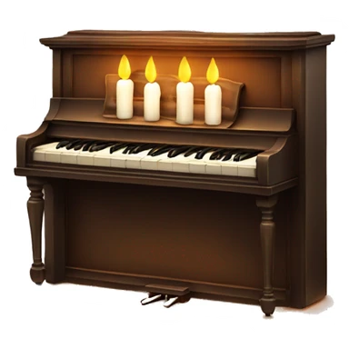 vintage piano with melted candles on top sticker