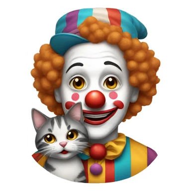 Clown with cat sticker