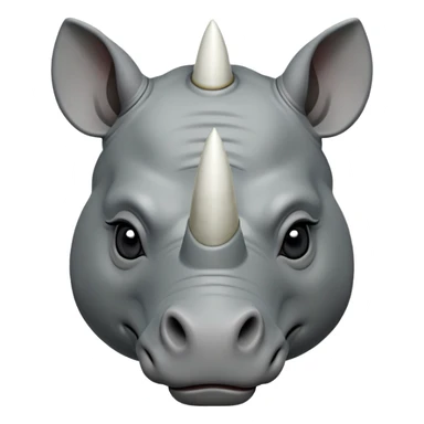 cinematic-noble--rhinoceros-portrait-emoji,slate-grey-hide--poised-and-regal,-with-a-massive,-powerful-build-and-a-thick, -deep-set-soulful-piercing-eyes,-simplified-yet-sharp-and-sophisticated-features,-highly-detailed,-large-black-eyes, zoomed out showing shoulders, large white horn  sticker