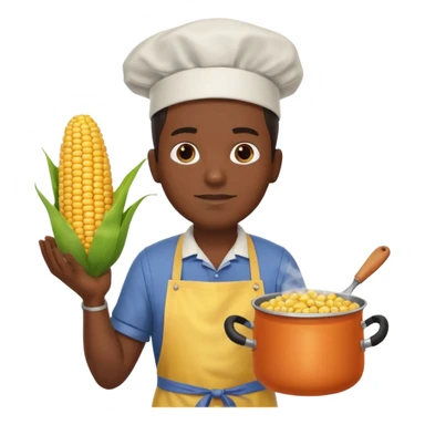 BLACK MAN AND A COOK CORN POT sticker