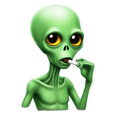 Alien smoking sticker