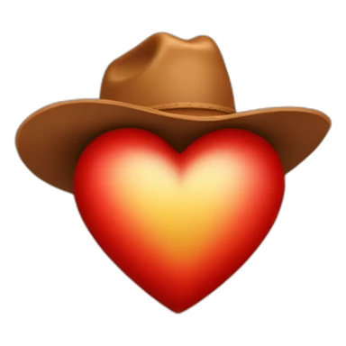 red heart with cowboy hat on top sticker