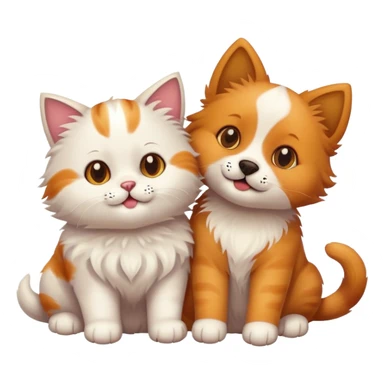 friendly cat and dog together sticker