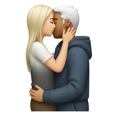 Straight Couple passionate kiss + hug sticker