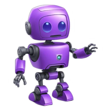 robot violeta flotando sticker