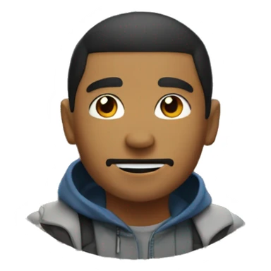 young man with fu-man-chu on top of a mountain sticker