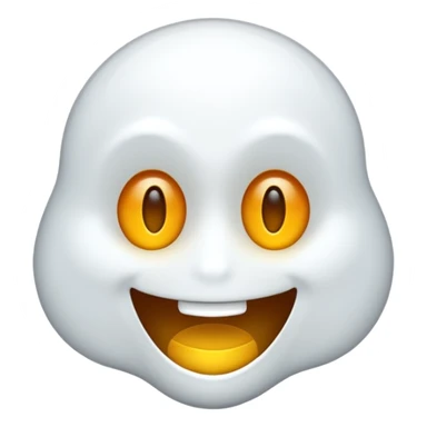 Emojis qui rigole fusionné avec l’emojis fantôme  sticker