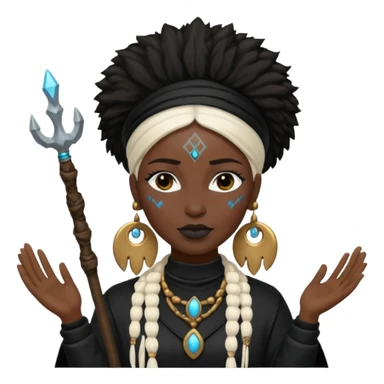 white shaman woman black clothes black accesories  sticker