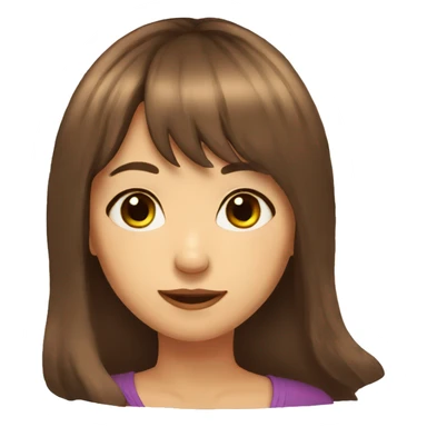 long brown hair brown eyed 51 year old female with bangs who likes butterflies sticker