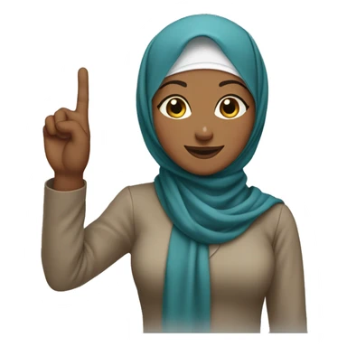 hijabi with the peace fingers up sticker