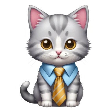 kitten wearing a big necktie sticker