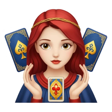 pretty girl with tarot cards sticker
