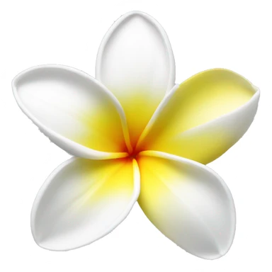 White and yellow frangipani flower sticker