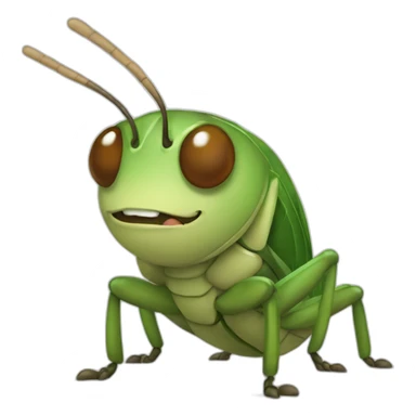 cute Anthropomorphic cricket sticker