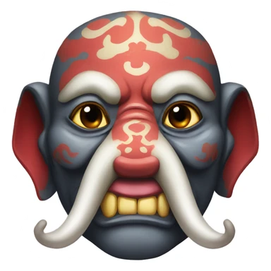 oni japanese mask elephant sticker
