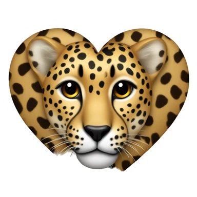 heart with cheetah print sticker