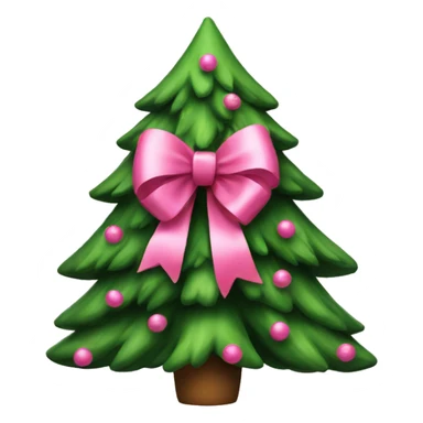 Christmas tree with pink bow on top sticker