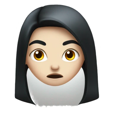 Angry pale girl with very long black hair  sticker