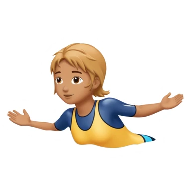 swimming side view in the water lake. sticker