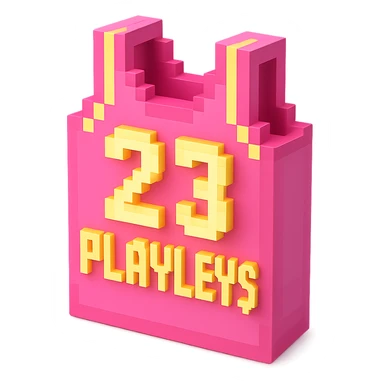 розовая баскетбольная майка со светящейся надписью "23 PLAVLEYS", no background sticker