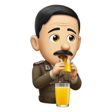 Hitler drinking juice sticker