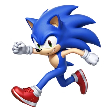 Sonic the Hedgehog running fast with red shoes sticker