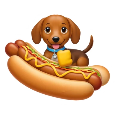 a weiner dog in a hot dog bun doing a thumbs up sticker