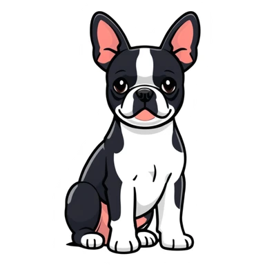 Boston terrier ready for Easter sticker