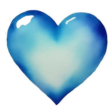 blue heart watercolor  sticker