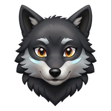 Cool black silver wolf dog Pokémon sticker