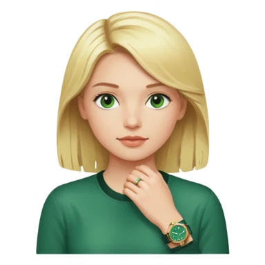 Breitling green faced watch on blonde girl wrist  sticker