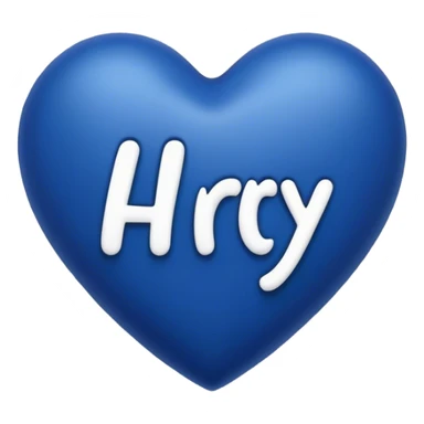 Dark blue heart with the words Hi Ry in the middle  sticker