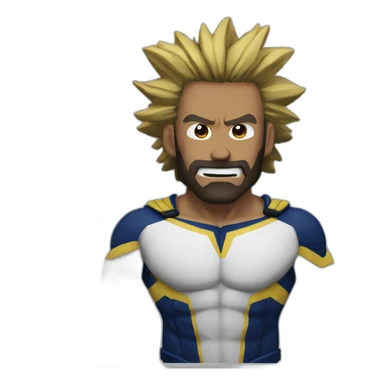 All Might with a brown beard sticker