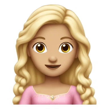 Princess in pink dress and long blonde hair sticker