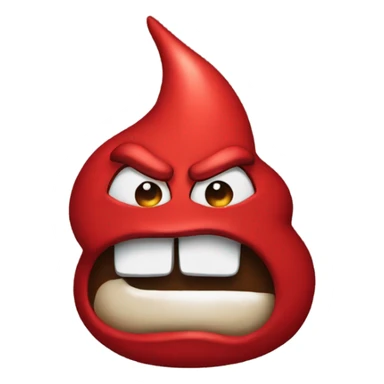 Poop emoji but red and angry sticker
