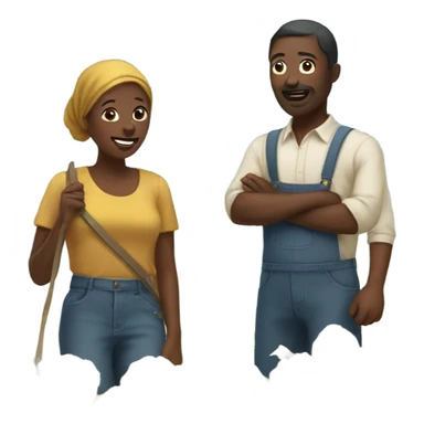 People in a cotton field sticker