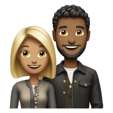 smiling couple with stylish outfits sticker
