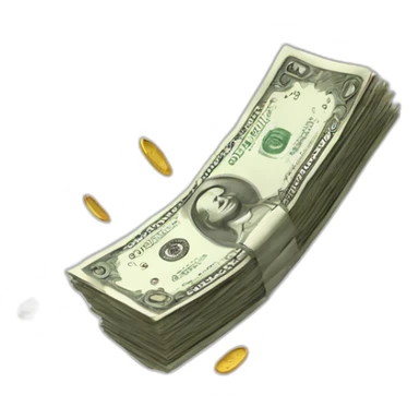 Money falling sticker