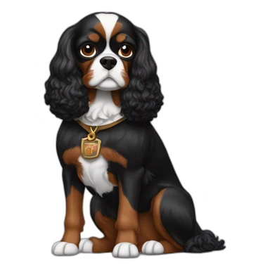 Cavalier Charle King black sticker