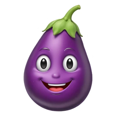 Goofy eggplant with a face sticker
