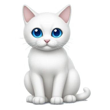 Gato blanco con ojos azules sticker