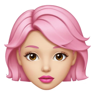 woman Pink lips, deifferent hairs. sticker