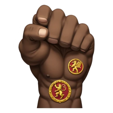 A black fist logo based on rebellion against rome sticker