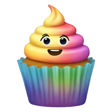 Rainbow cup cake sticker
