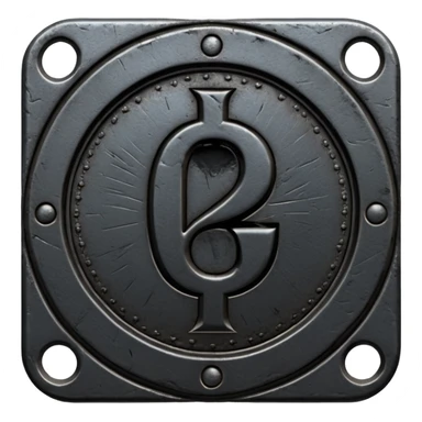 Minimal emoji, gothic metal coin made of black steel, engraved number 2 at the center, ancient industrial aesthetic, worn metal texture, no glow, no neon, flat emoji design, centered, transparent background sticker