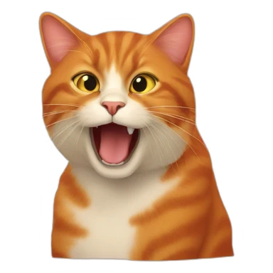 a red cat eats olive sticker