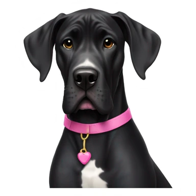All black Great Dane with pink collar  sticker
