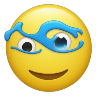 one yellow emoji with a lot of blue sticker